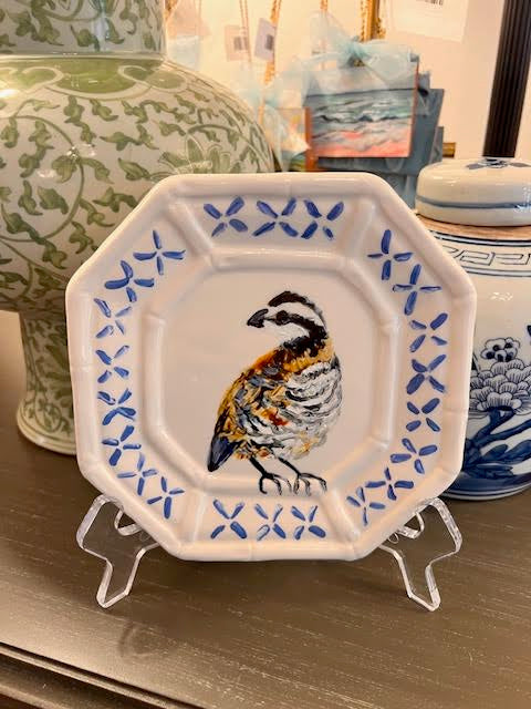 AW 6" Hand Painted Quail Plate 1