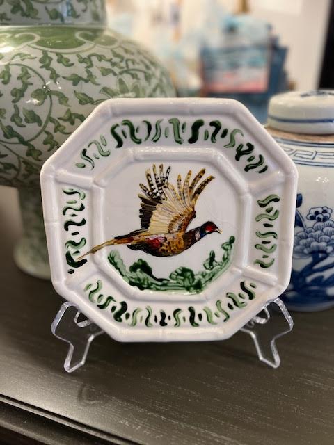 AW 6" Hand Painted Pheasant Plate 1