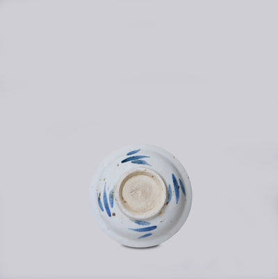Small Blue & White Porcelain Floral Dish