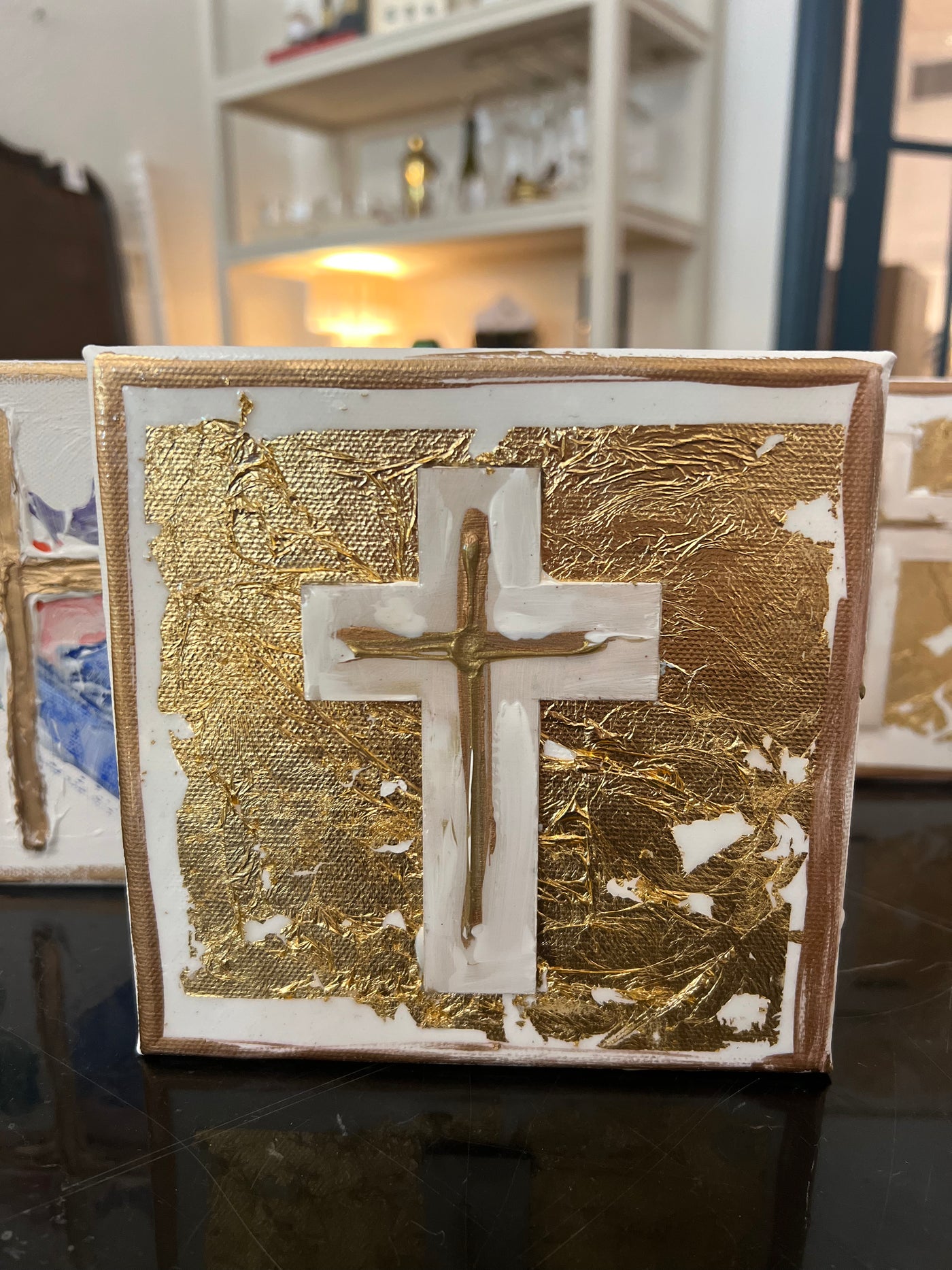 Gold Leaf Cross Canvas