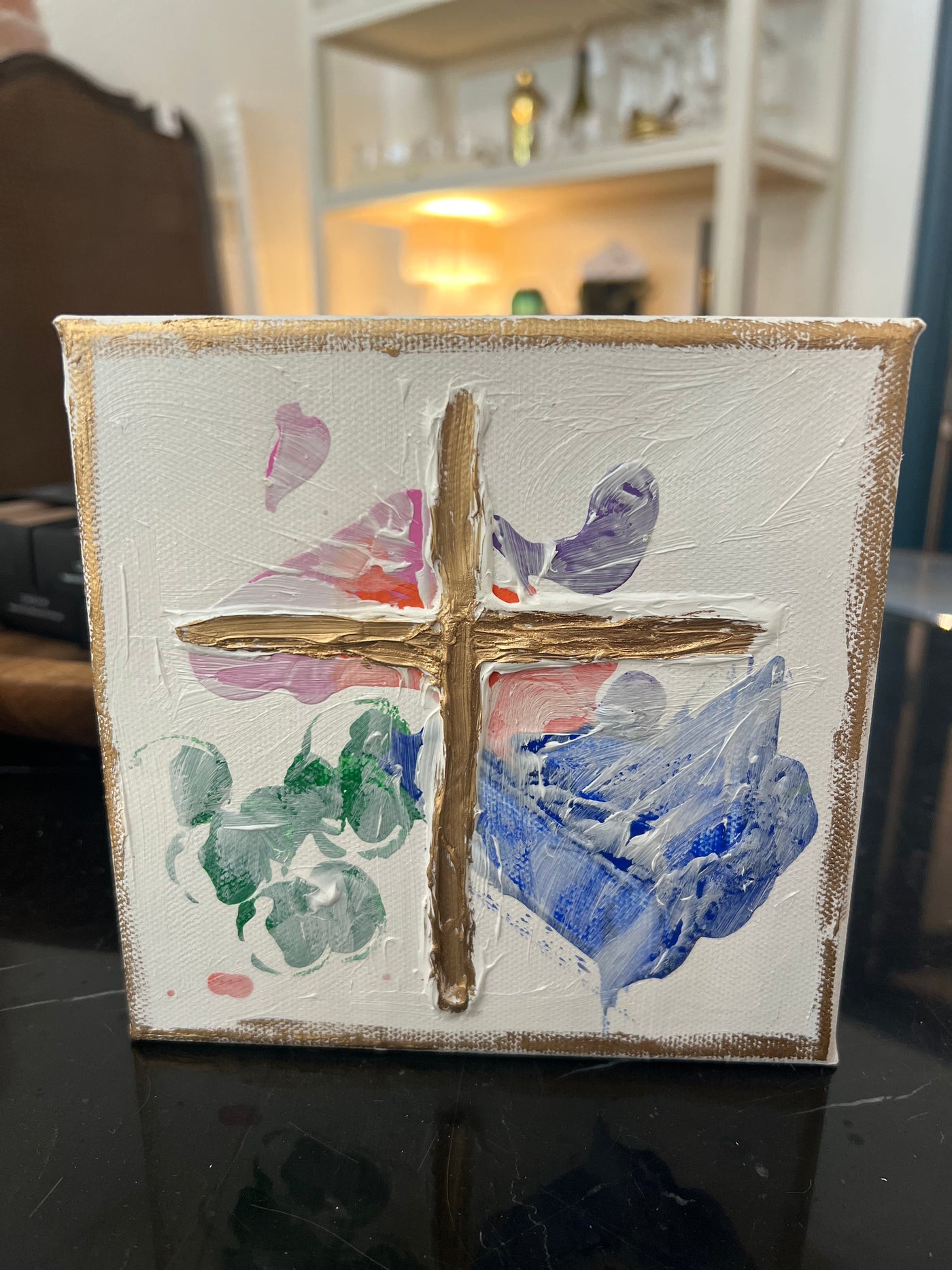 Painted Cross on Canvas