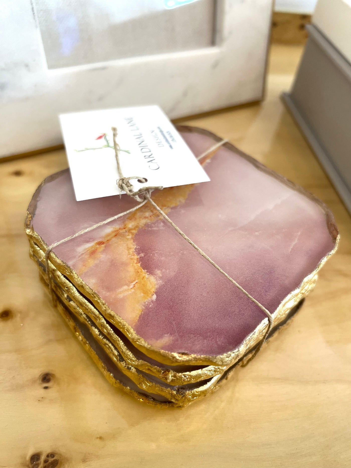 Pink Agate Coasters