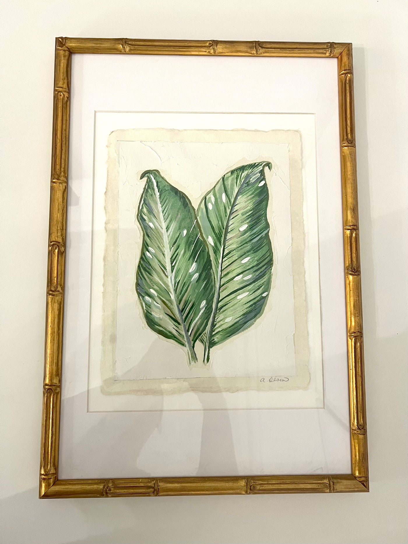 AO 13x19 Textured Leaf Botanical