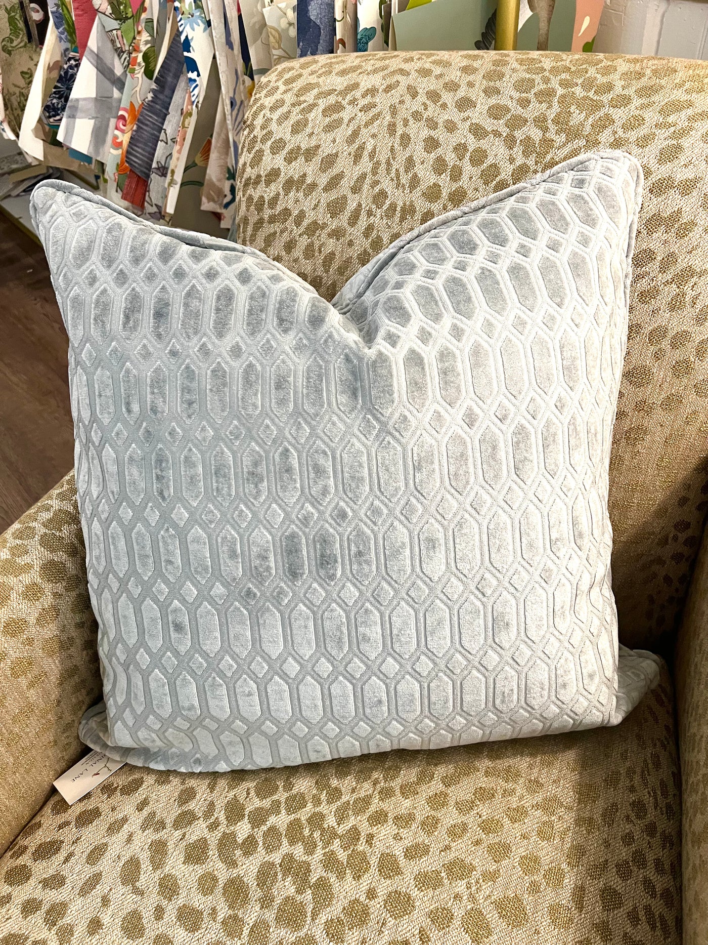 Ice Blue Geometric Pillow