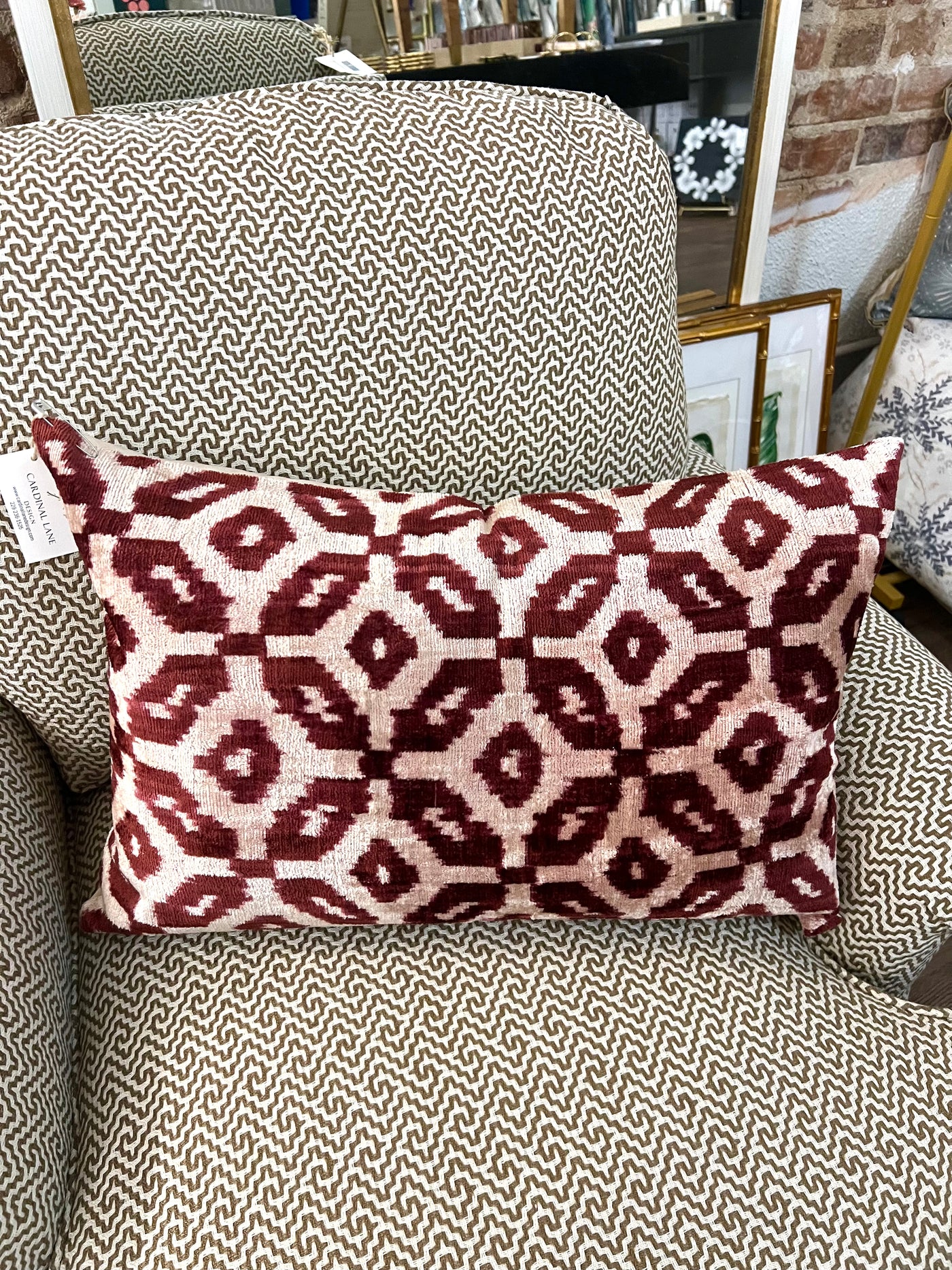 Merlot Geo Print Turkish Pillow