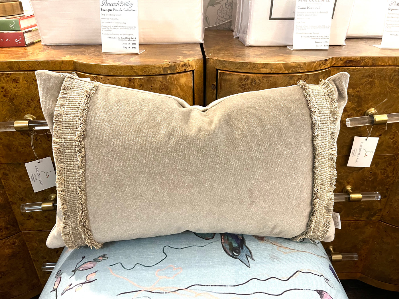 Addy Velvet Taupe Lumbar Pillow