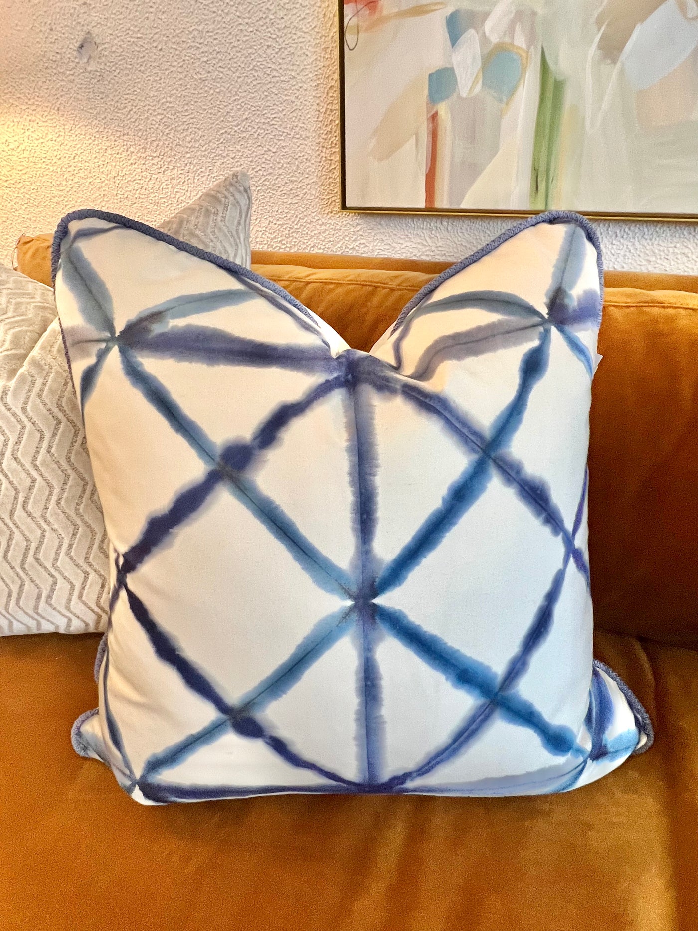 Blue and White Batik Pillow