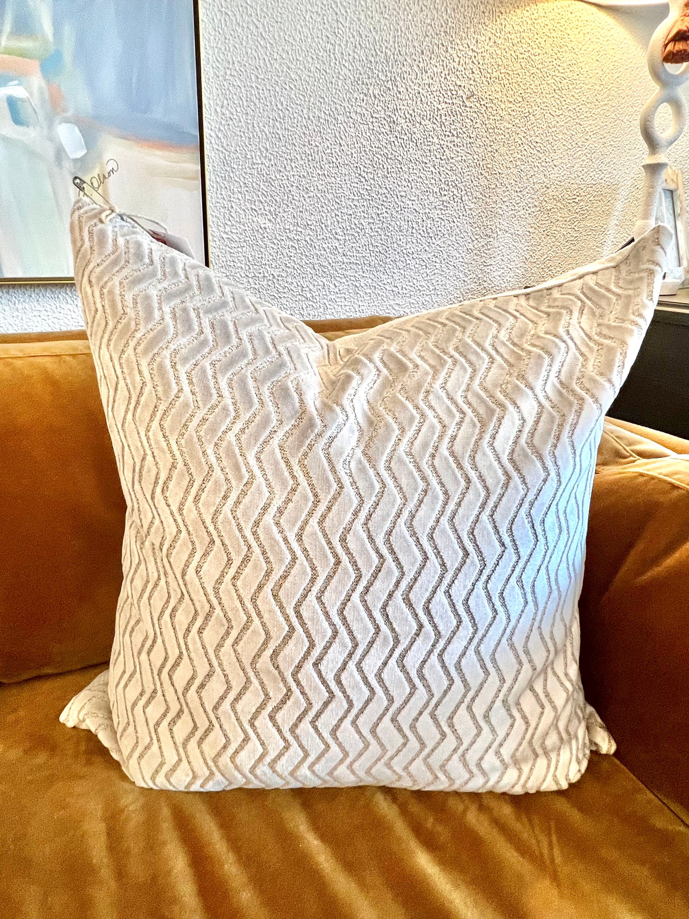 White Ziggy Pillow