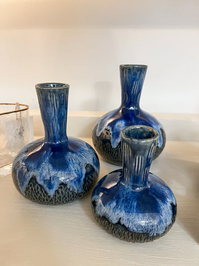 Blue Long Neck Vase (Large)