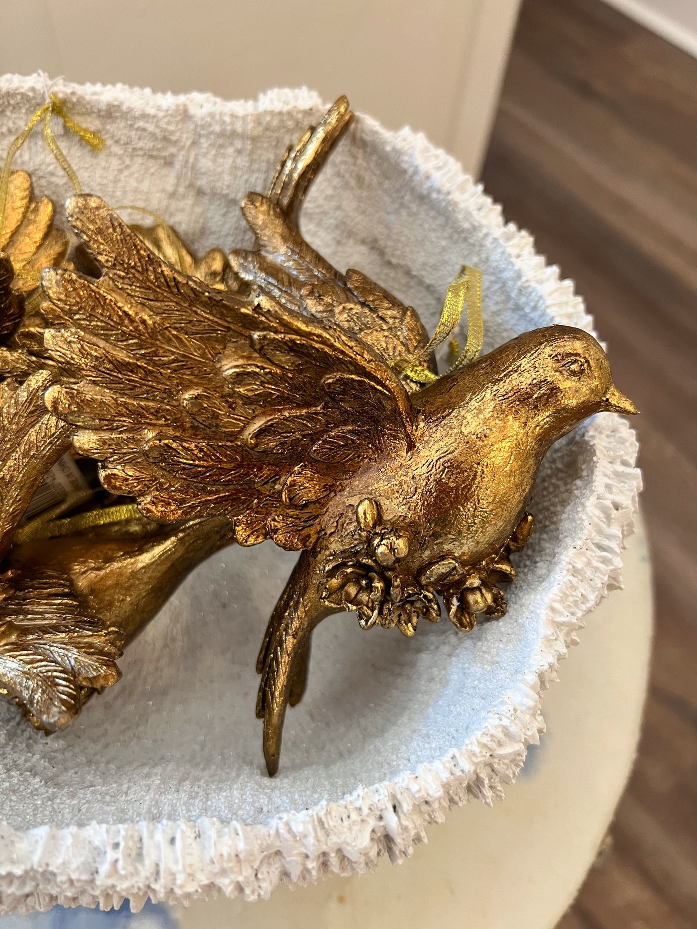 Gold Leaf Bird Ornament