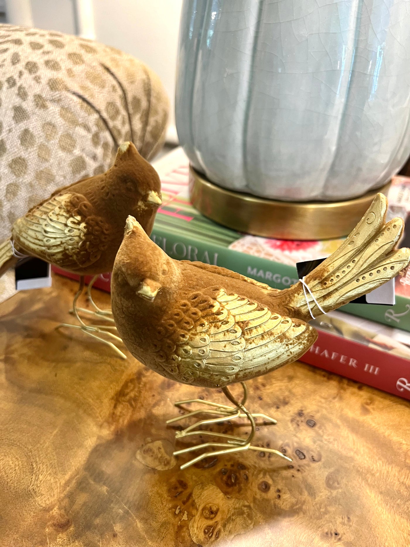 Gold Flocked Birds