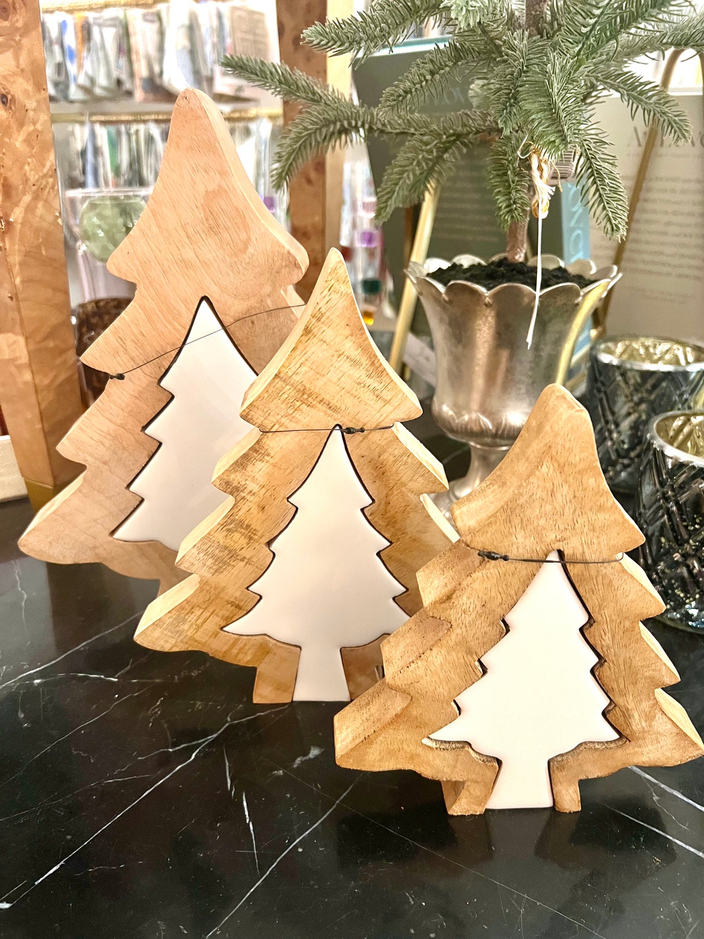 Set of 3 Wooden Trees