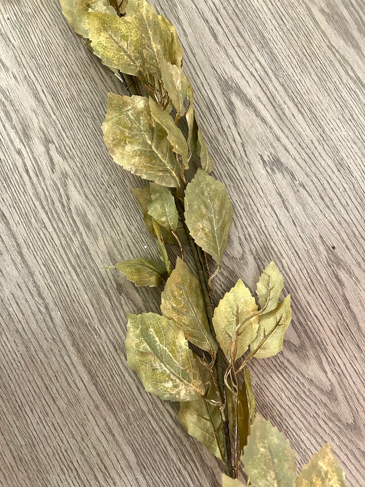 Gold Dusted Birch Leaf Garland