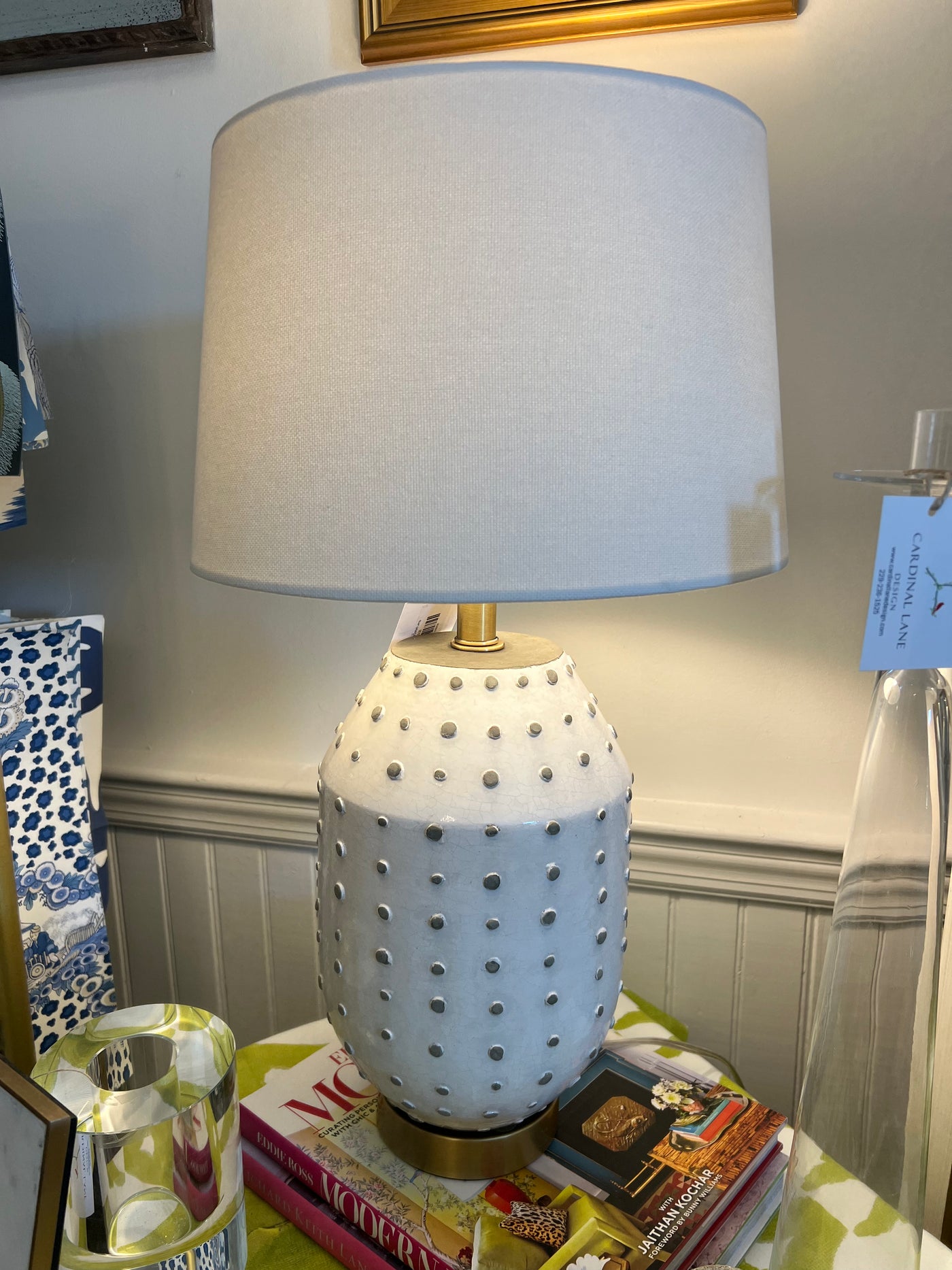 White & Grey Dotted Lamp