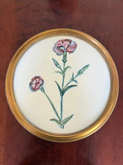 AO 16" Round Botanical Single Stem in Gold Frame