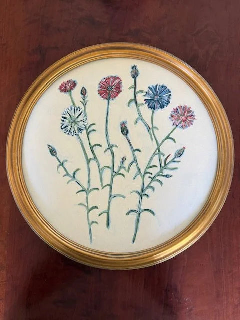AO 16" Round Botanical Multi-Stem in Gold Frame