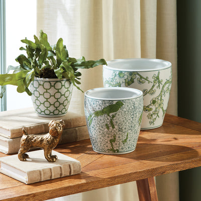 Green Imperial Flower Pots (set/3)