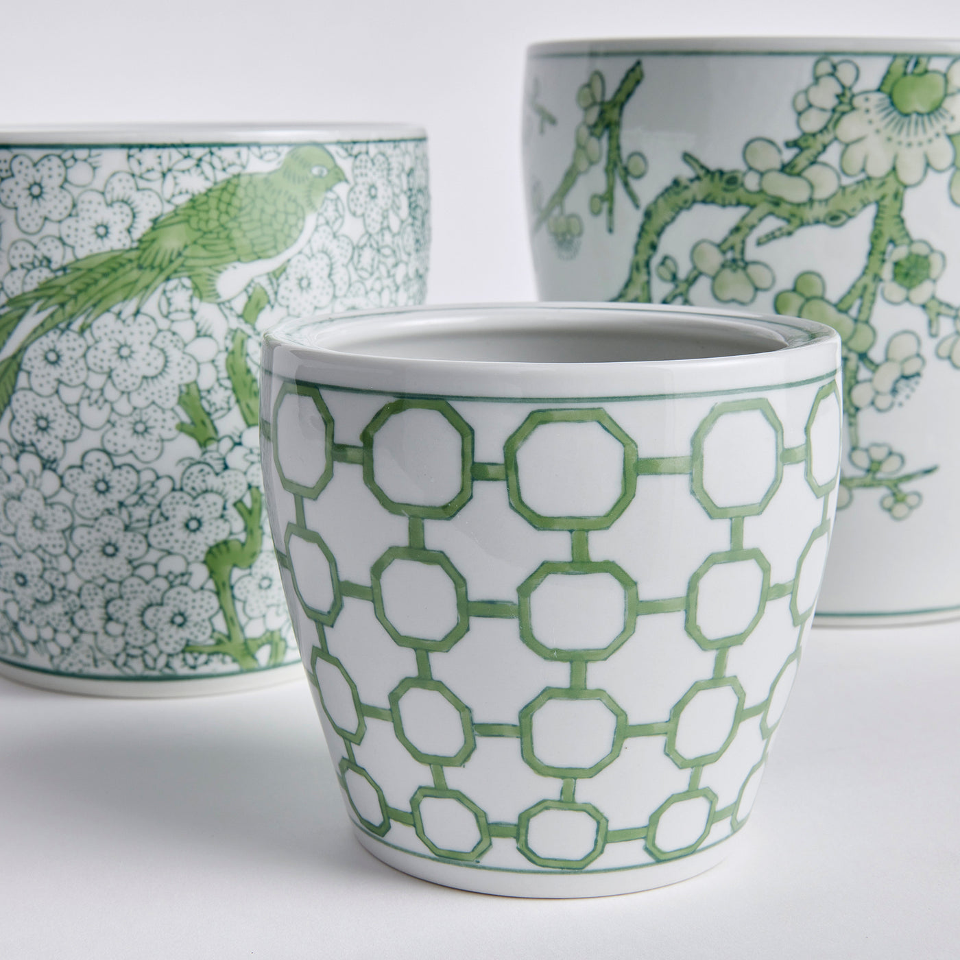 Green Imperial Flower Pots (set/3)