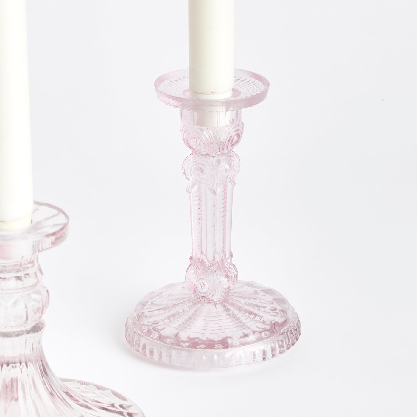 Pink Estella Taper Holders (set/3)