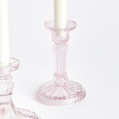 Pink Estella Taper Holders (set/3)