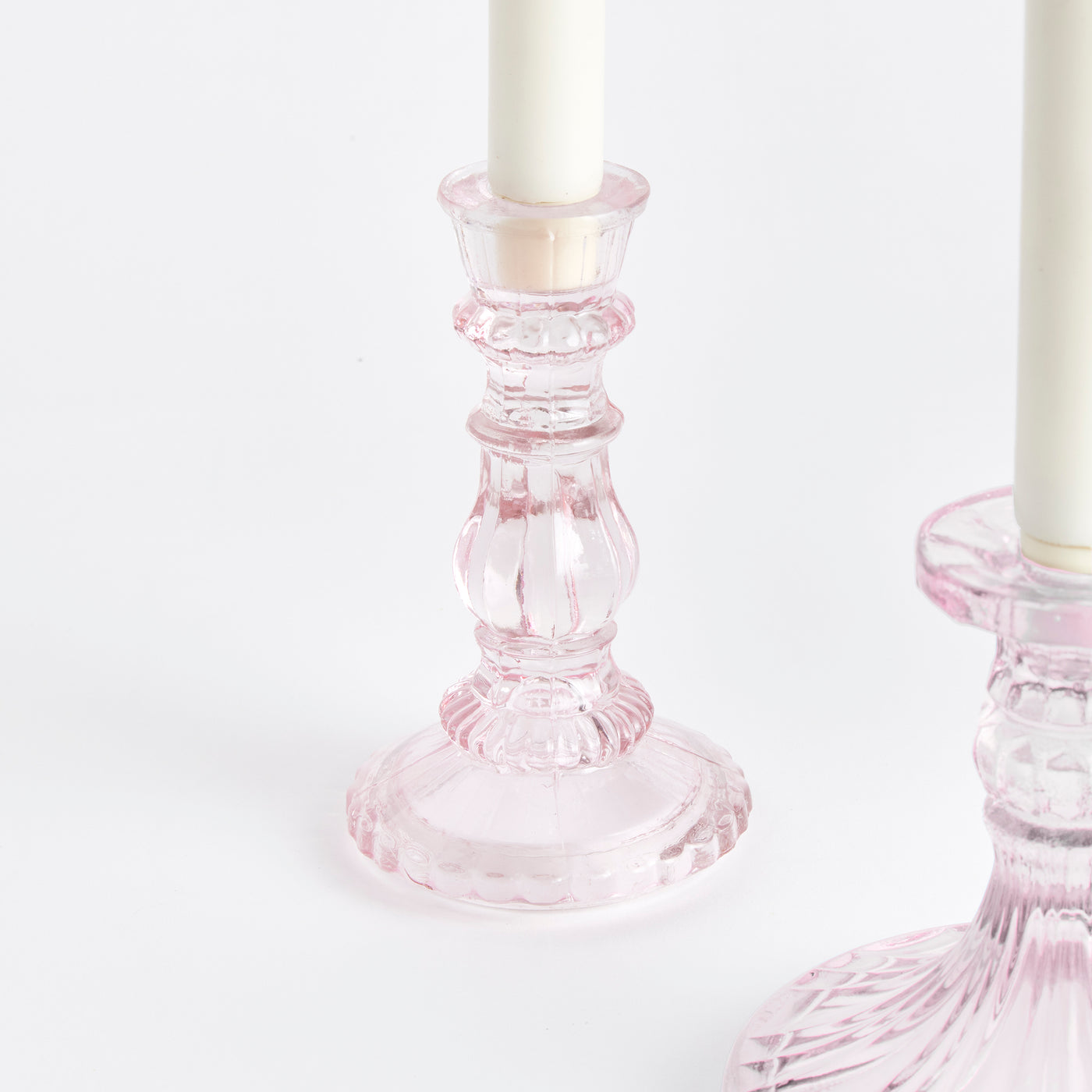 Pink Estella Taper Holders (set/3)