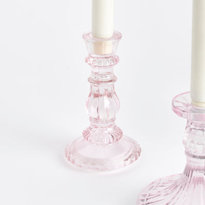 Pink Estella Taper Holders (set/3)