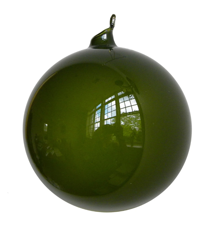 Moss Green Glass Ornament