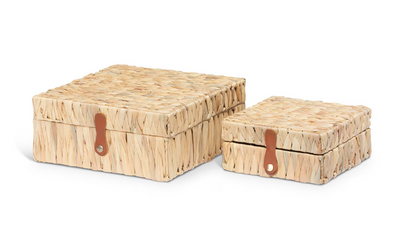 Island Palm Decorative Boxes, Set of 2
