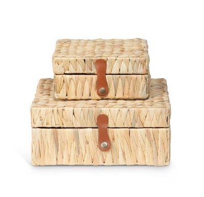 Island Palm Decorative Boxes, Set of 2