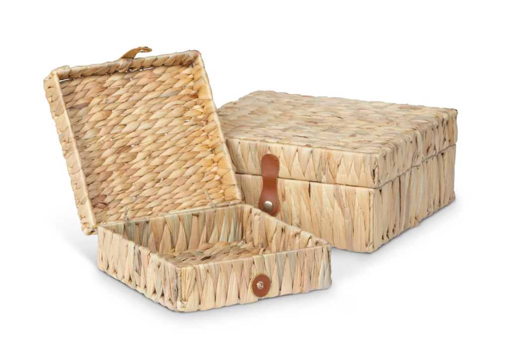 Island Palm Decorative Boxes, Set of 2