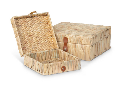 Island Palm Decorative Boxes, Set of 2