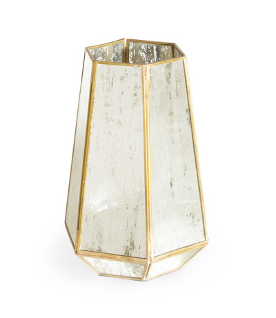 Pentagon Antique Mirrored Hurricane, Large