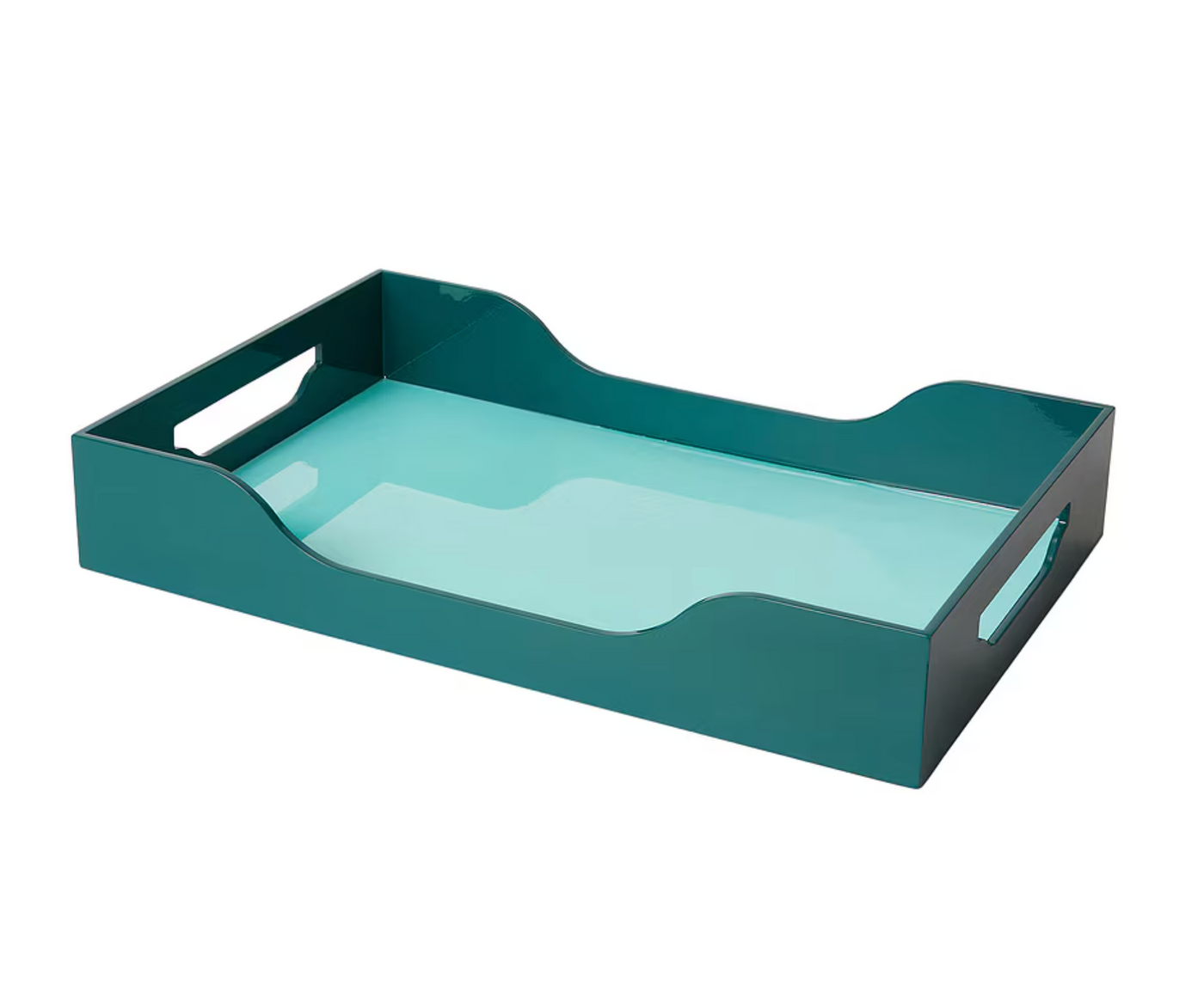 Swell Lacquered Tray- Turquoise