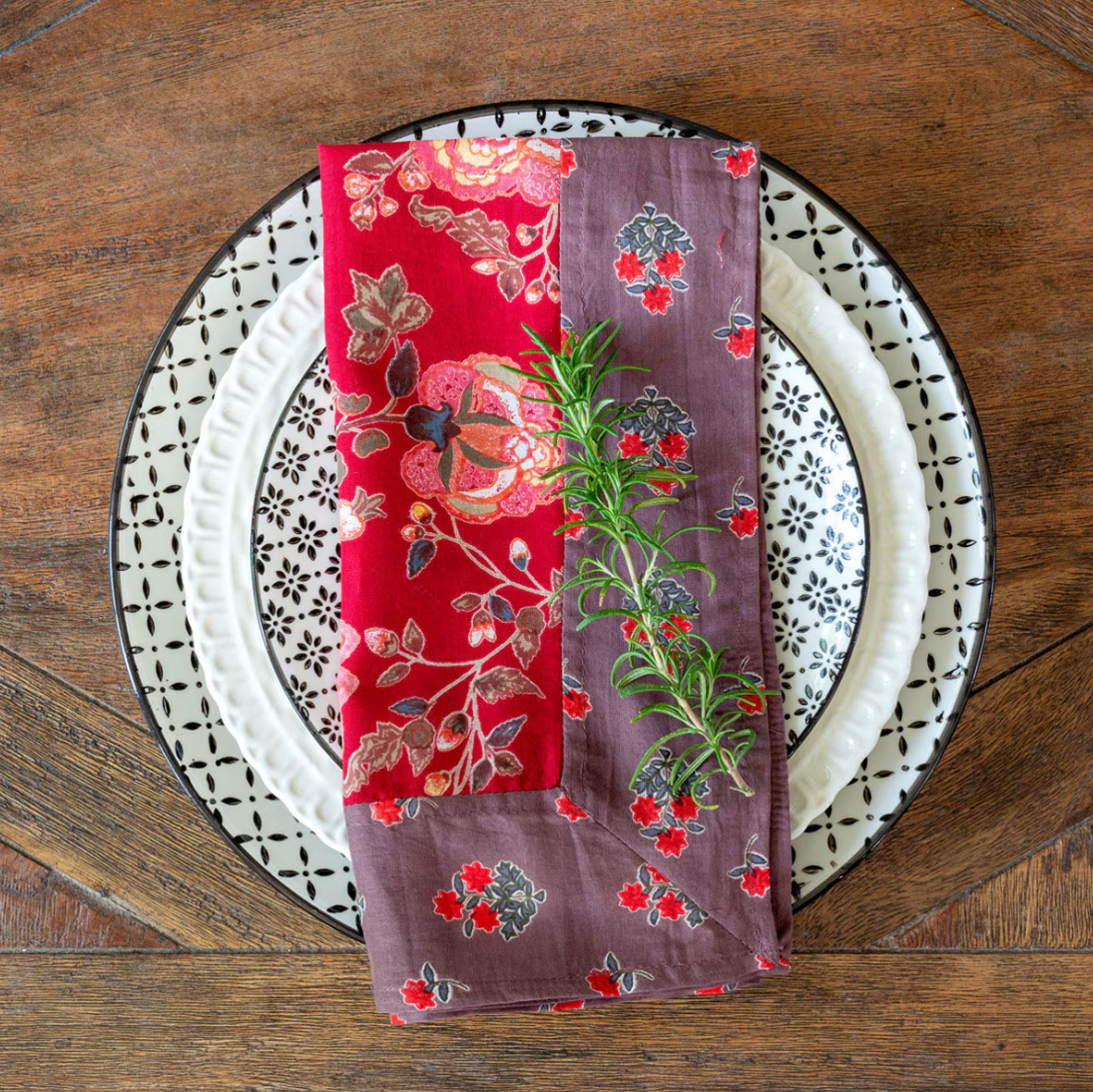 Cotton Voile Napkin, Malamar Red