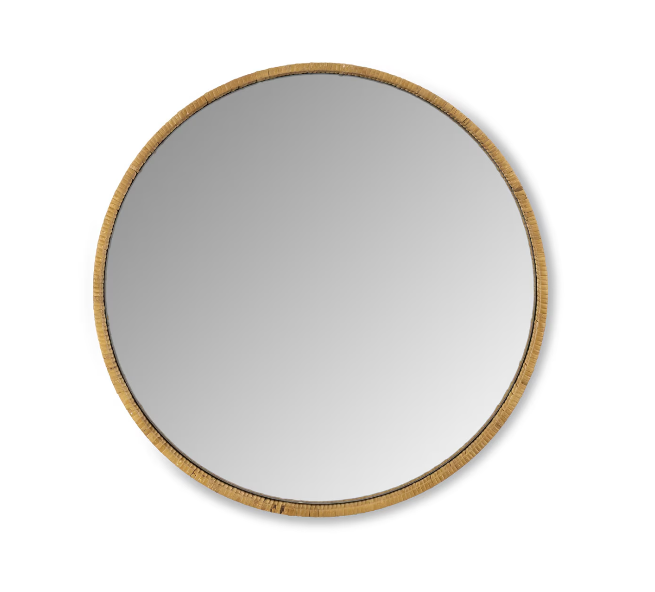 Rattan Wrapped Wood Mirror, 24"