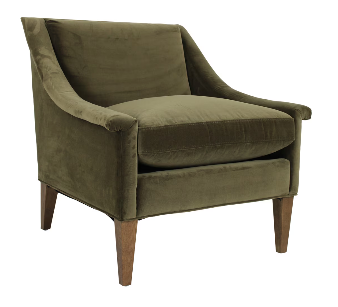 Douglas Upholstered Accent Chair, Olive