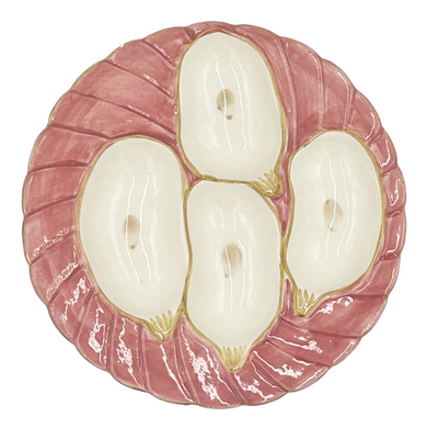 Oyster Plate - Pink/Aqua/Gold