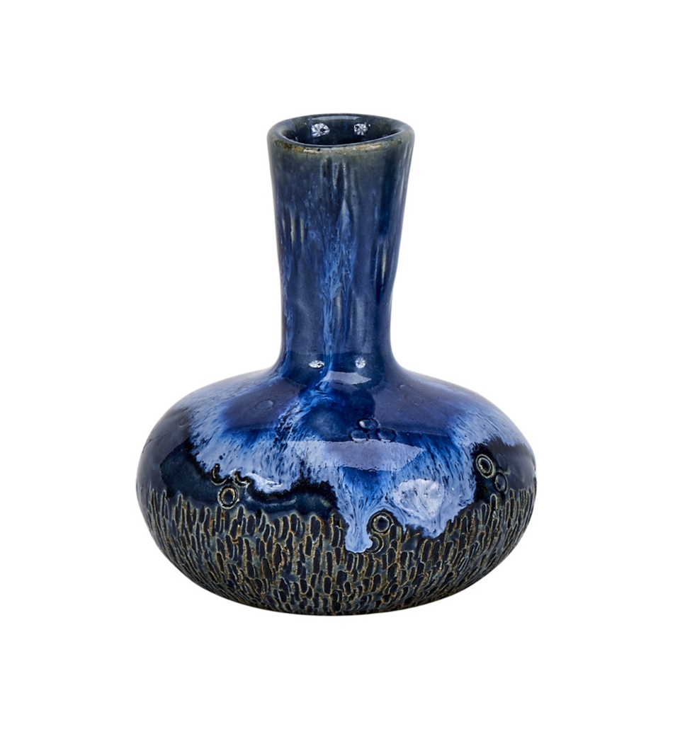 Blue Long Neck Vase (Med)