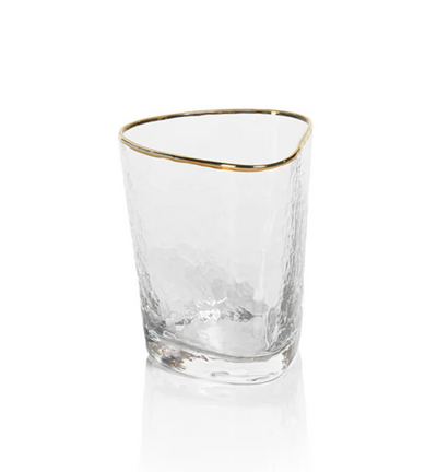 Low Ball Glass with Gold Rim