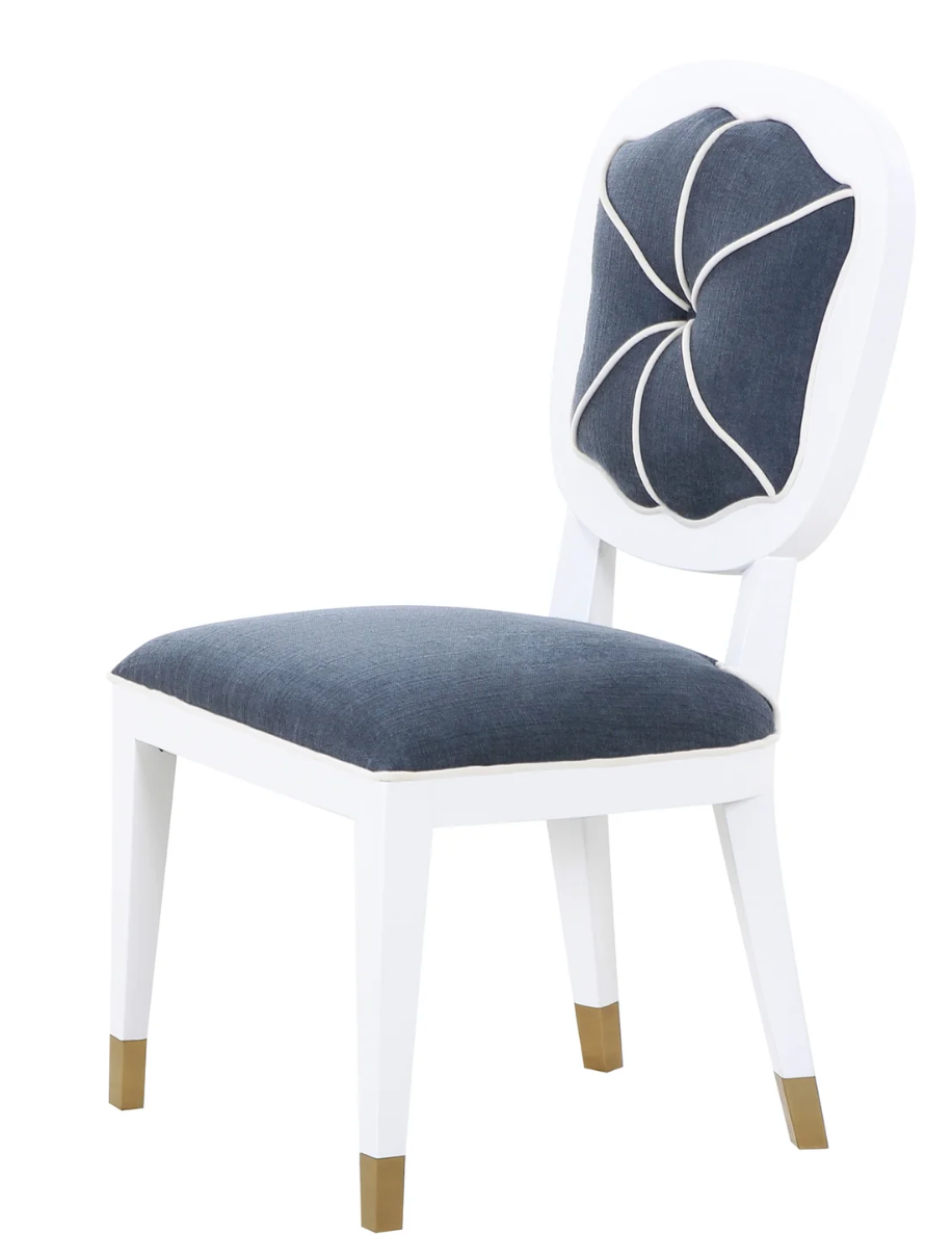 Carlyle Armless Dining Chair in Blue Tweed