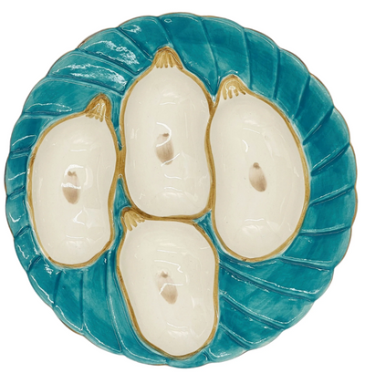 Oyster Plate - Pink/Aqua/Gold