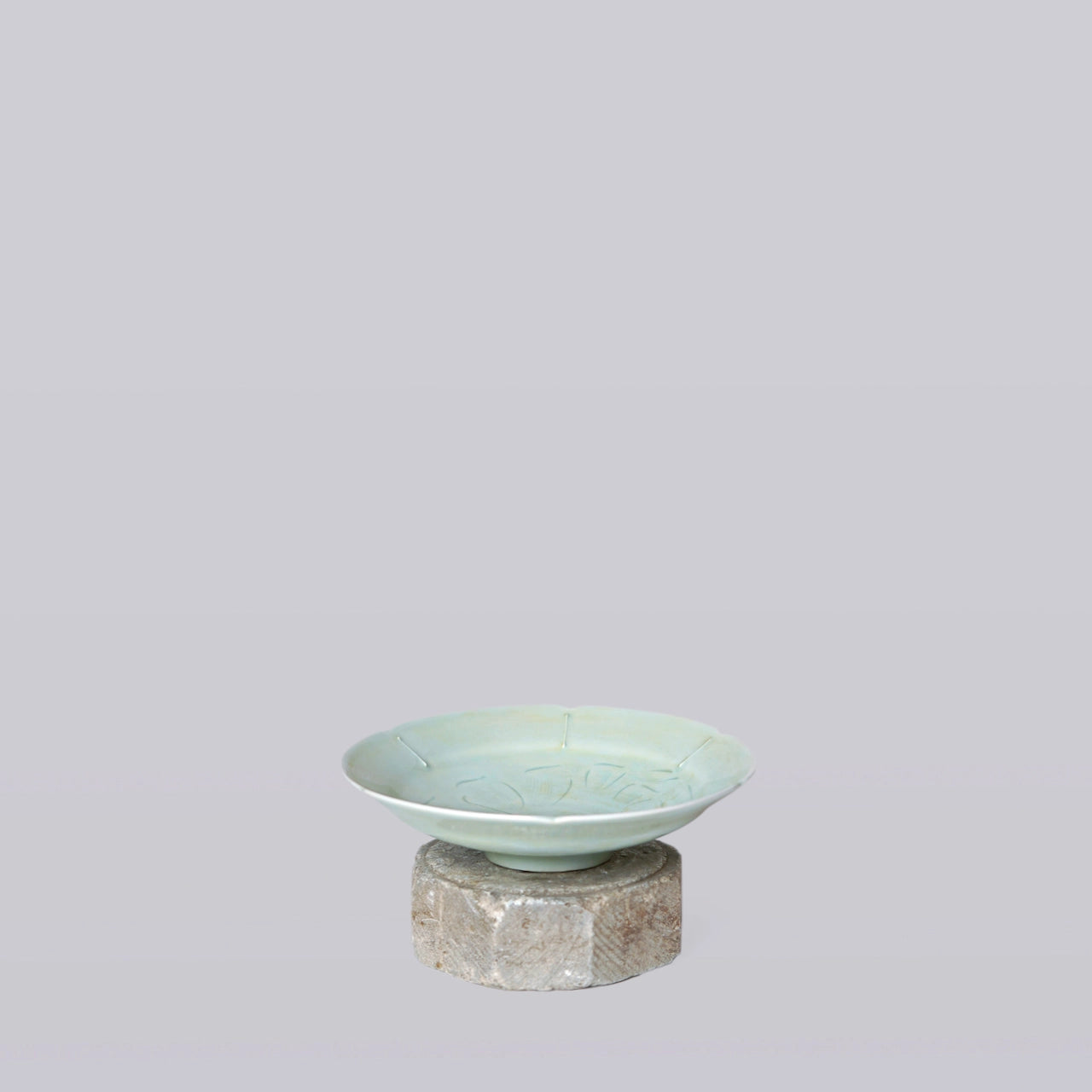 Celadon Porcelain Small Peony Dish