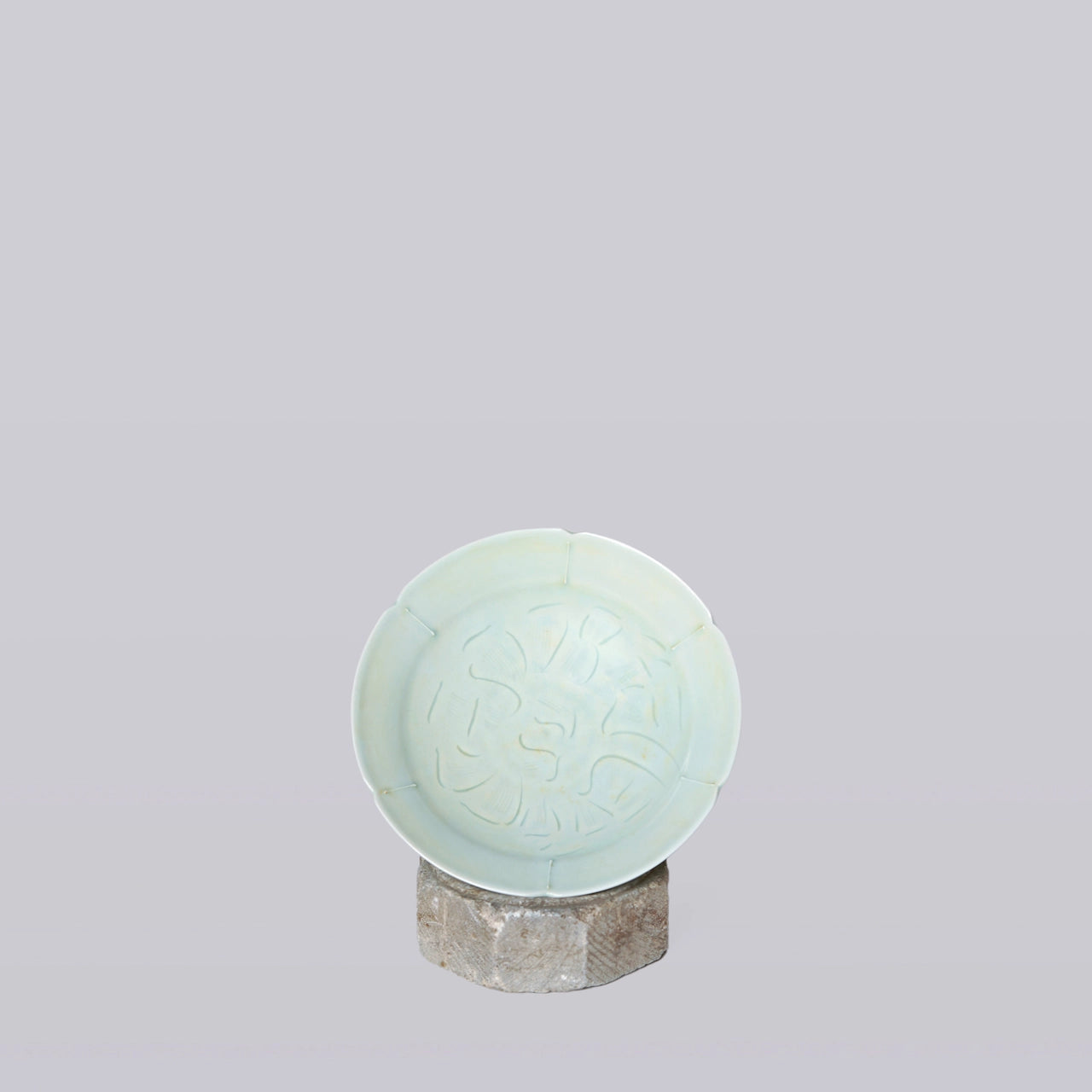 Celadon Porcelain Small Peony Dish