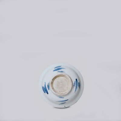 Small Blue & White Porcelain Lotus Dish