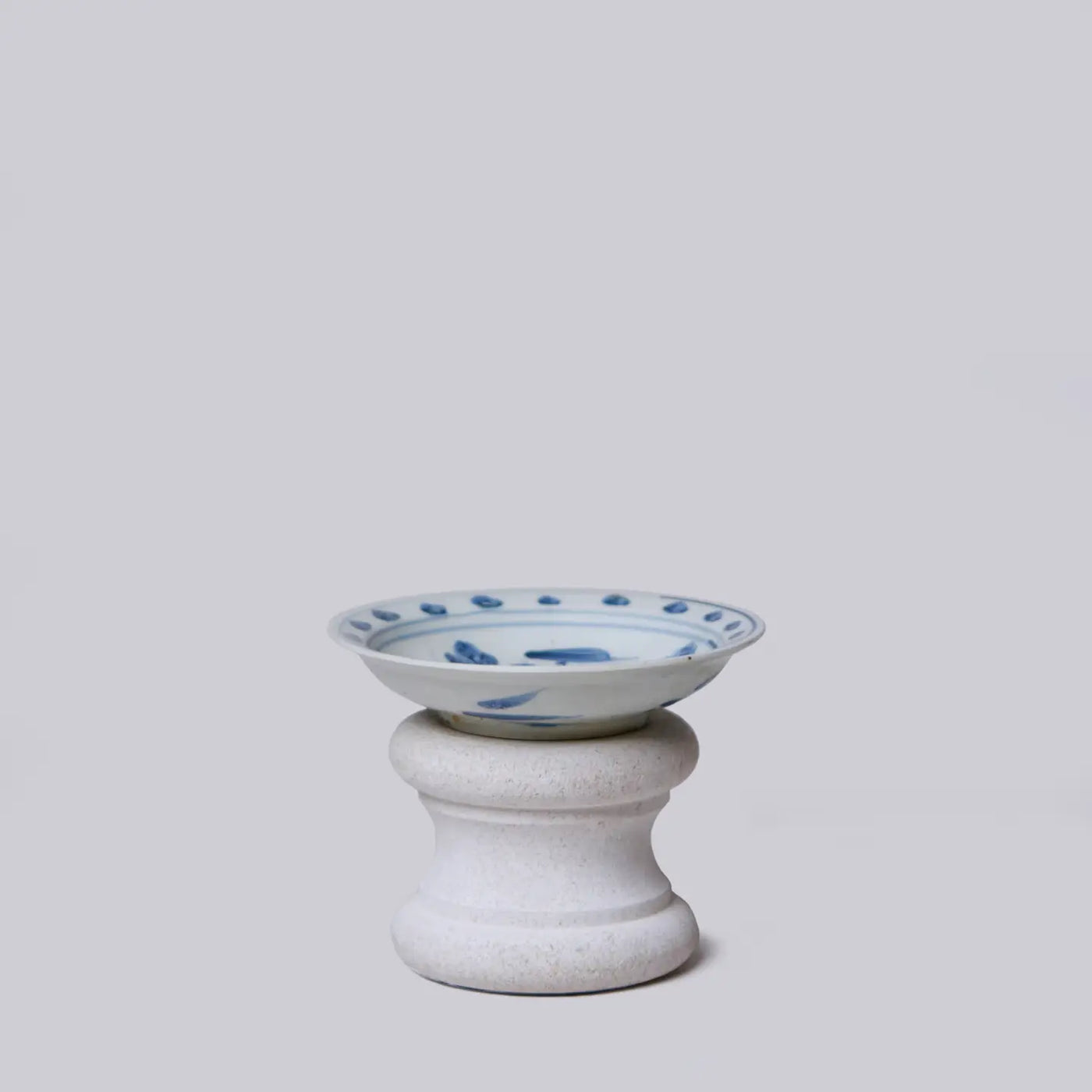 Small Blue & White Porcelain Lotus Dish