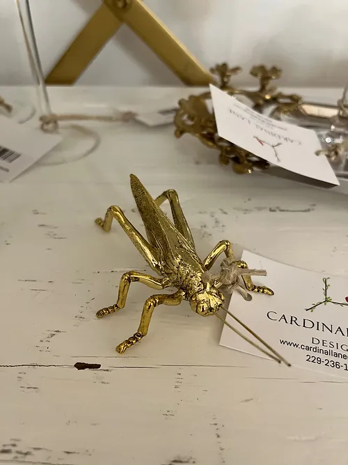 Decorative Gold Grasshopper