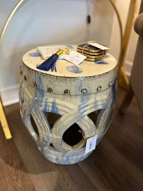 Blue Dot Garden Stool