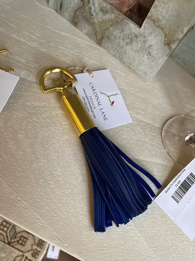 Royal Leather Tassel Bottle Opener (Blue)